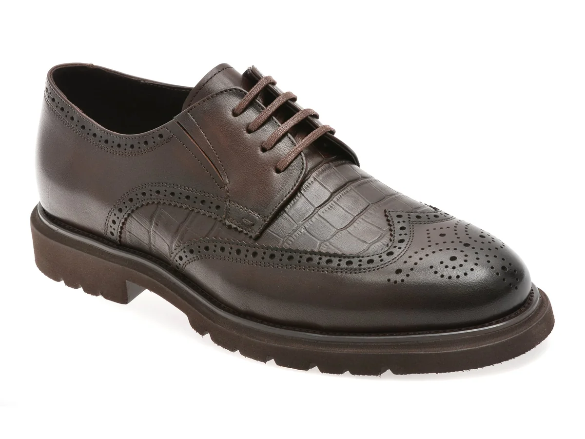 Pantofi Eleganți Epica Maro, M296, Din Piele Naturală