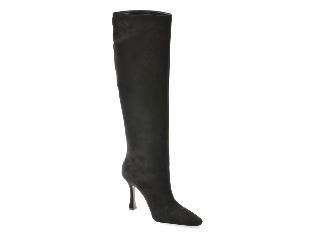 Cizme Elegante Aldo Negre, Adalinda 001, Din Piele Întoarsă