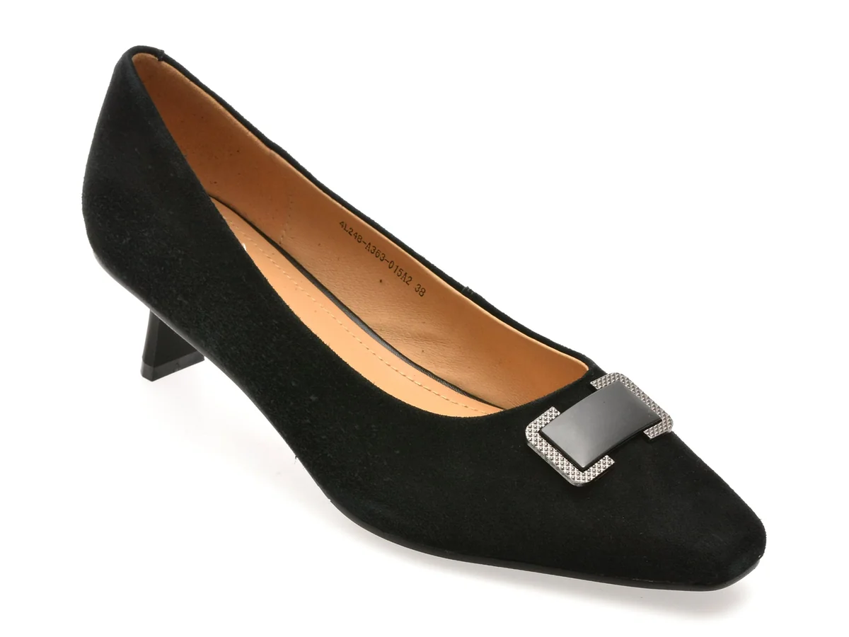 Pantofi Eleganti Flavia Passini Negri, 4L248, Din Piele Intoarsa