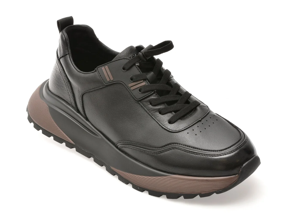 Pantofi Sport Gryxx Negri, LN42, Din Piele Naturala