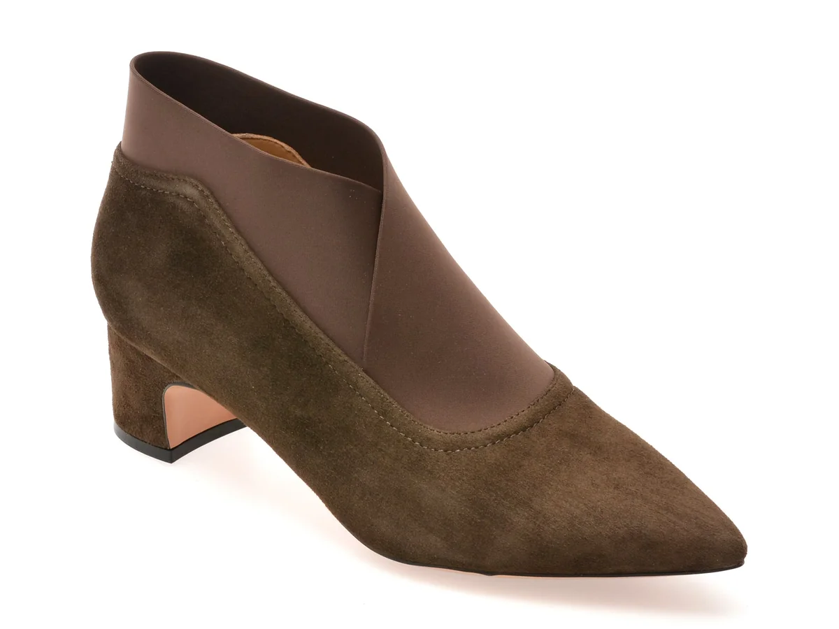 Botine Epica Maro, D102, Din Piele Întoarsă