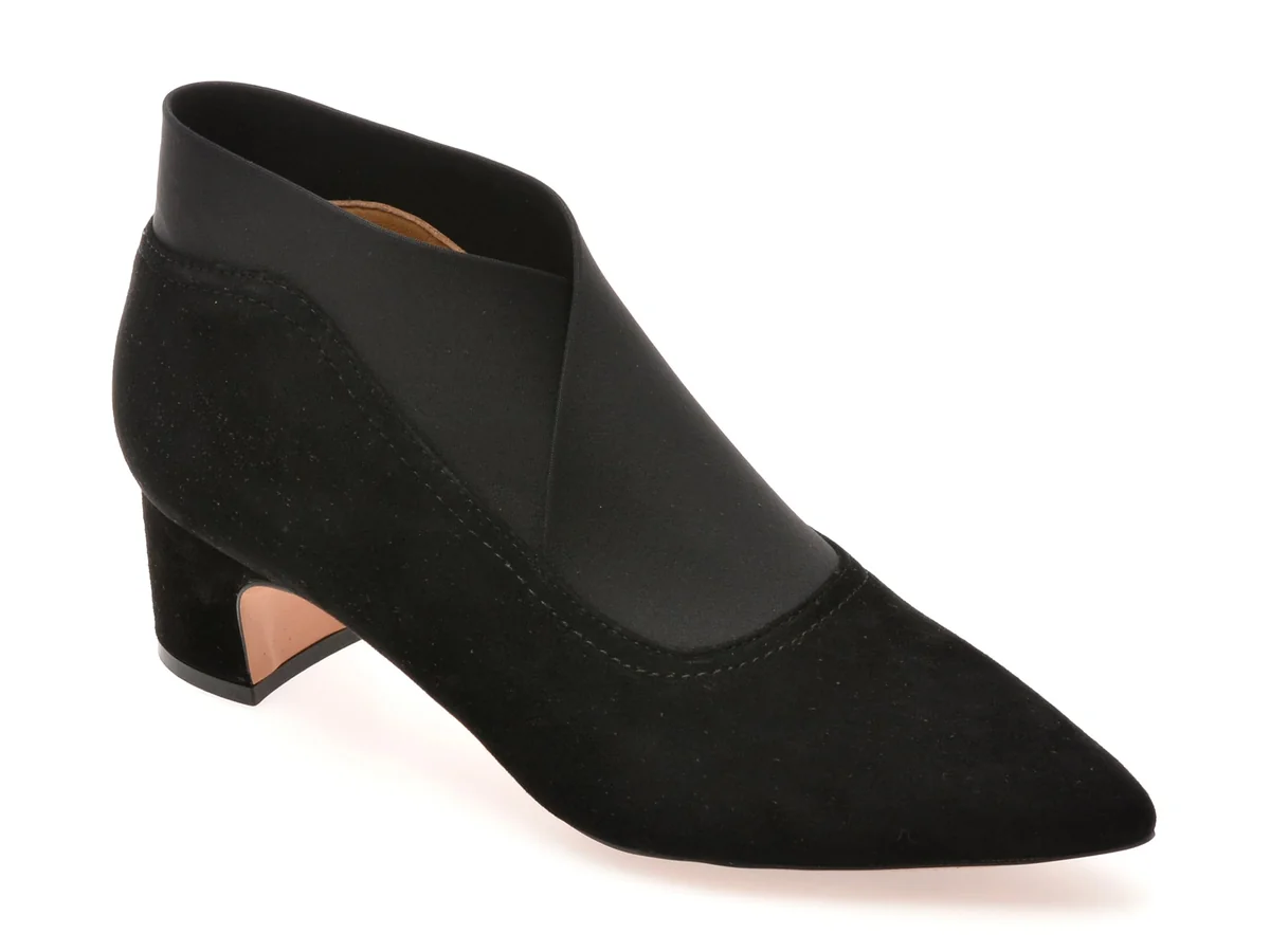 Botine Epica Negre, D102, Din Piele Întoarsă