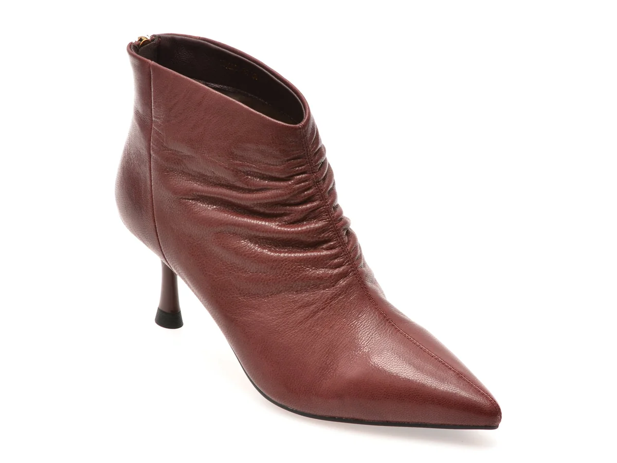 Botine Elegante Epica Vișinii, 33M2201, Din Piele Naturală