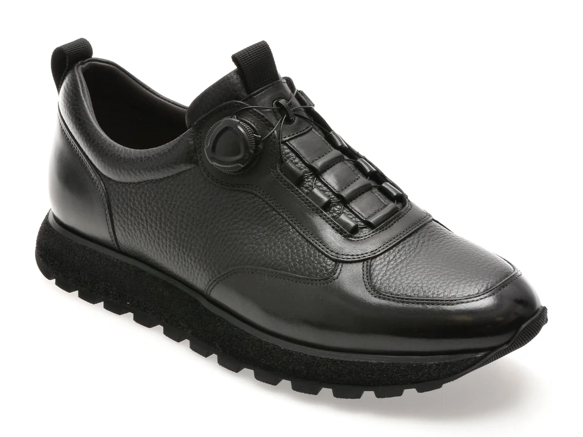 Pantofi Sport Epica Negri, G48, Din Piele Naturala