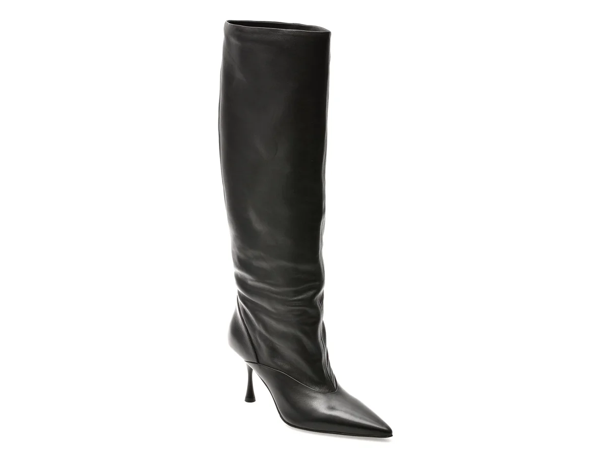 Cizme Elegante Epica Premium Negre, 13731, Din Piele Naturala
