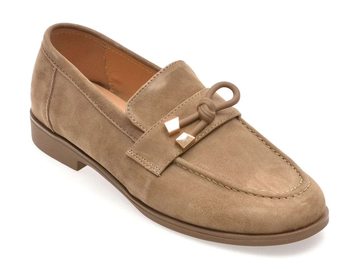 Mocasini Flavia Passini Gri, 8519, Din Piele Întoarsă