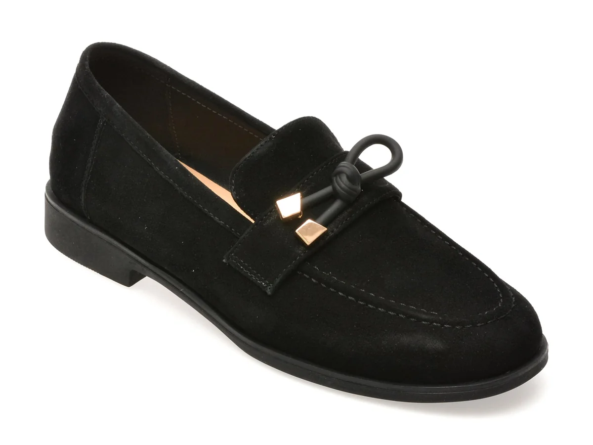 Mocasini Flavia Passini Negri, 8519, Din Piele Întoarsă