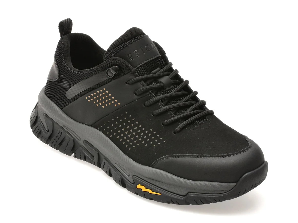 Pantofi Sport Epica Negri, 80016, Din Piele Naturala