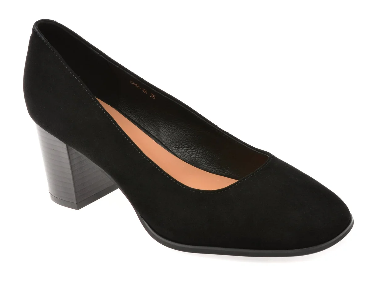 Pantofi Eleganti Epica Negri, 58863, Din Piele Întoarsă