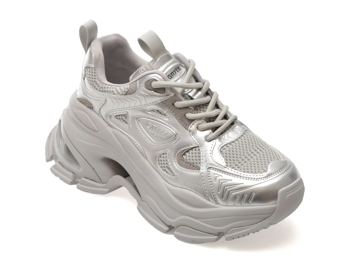 Pantofi Sport Gryxx Argintii, 805, Din Material Textil