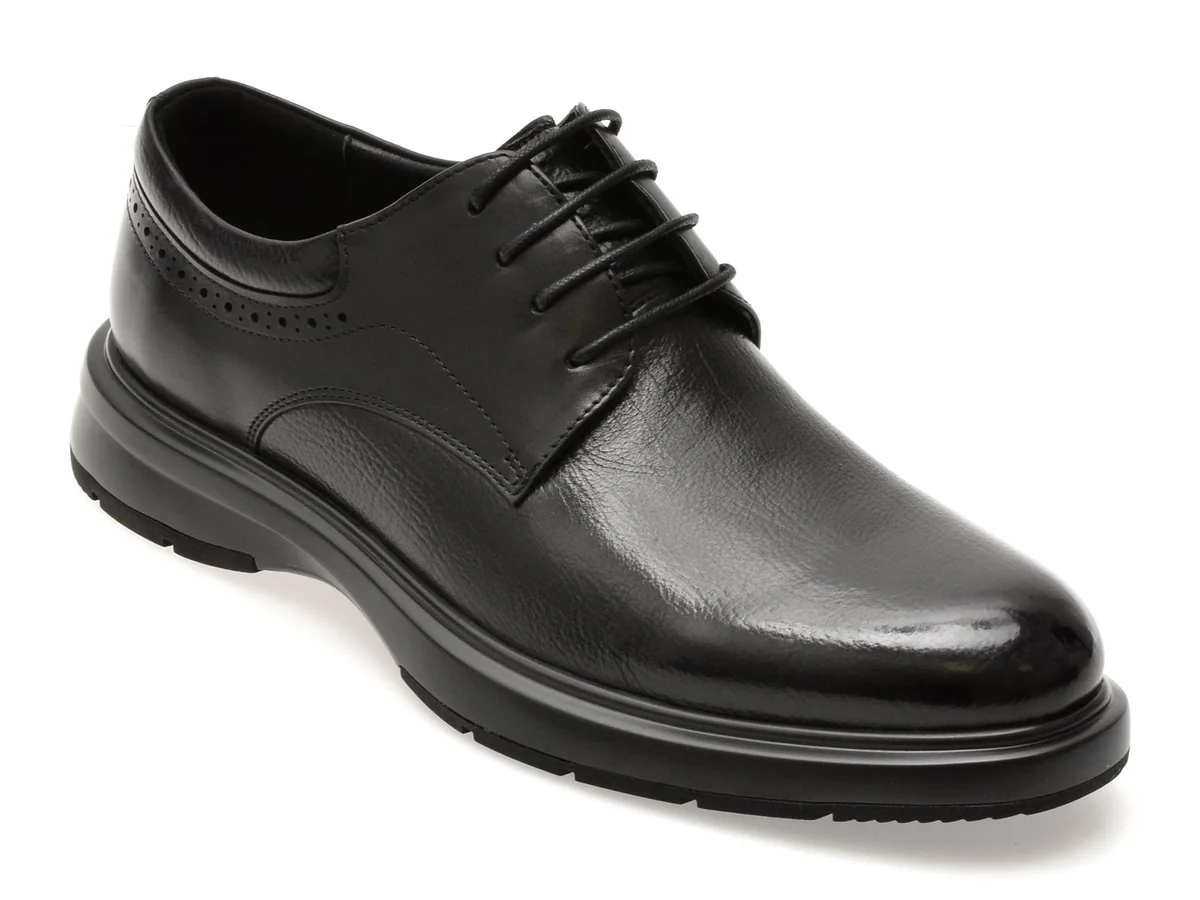 Pantofi Eleganti Epica Negri, TMA21B, Din Piele Naturala
