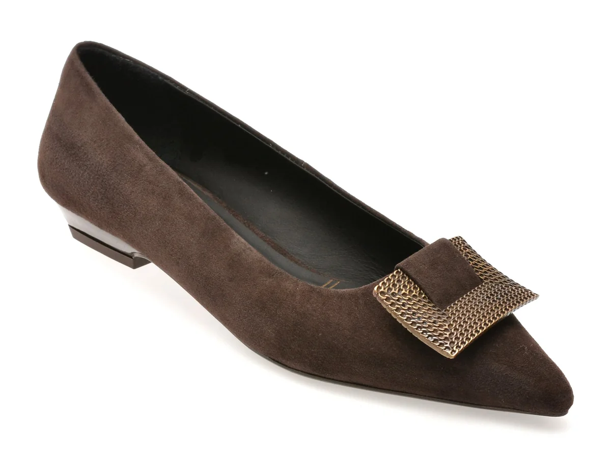 Pantofi Eleganti Epica Maro, 612741, Din Piele Întoarsă