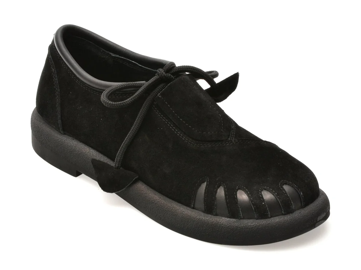 Pantofi Gryxx Negri, 213011, Din Piele Intoarsă