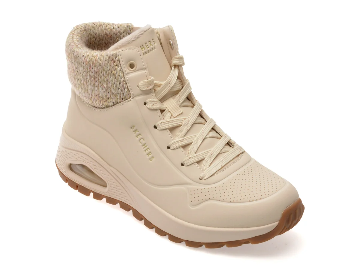 Ghete Skechers Bej, Uno Rugged, Din Piele Ecologică