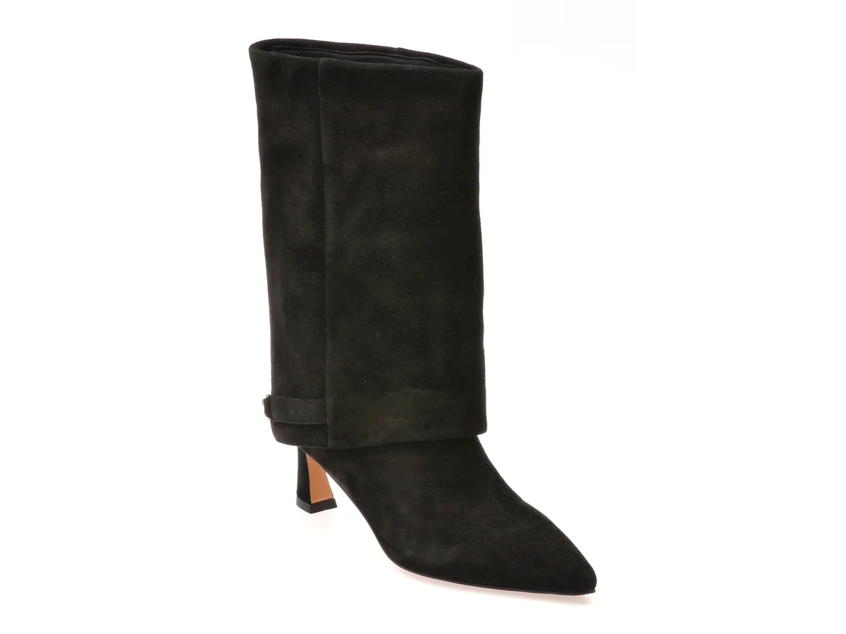 Cizme Elegante Epica Negre, 2333F, Din Piele Întoarsă