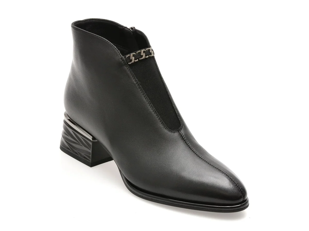 Botine Epica Negre, DX01300, Din Piele Naturala
