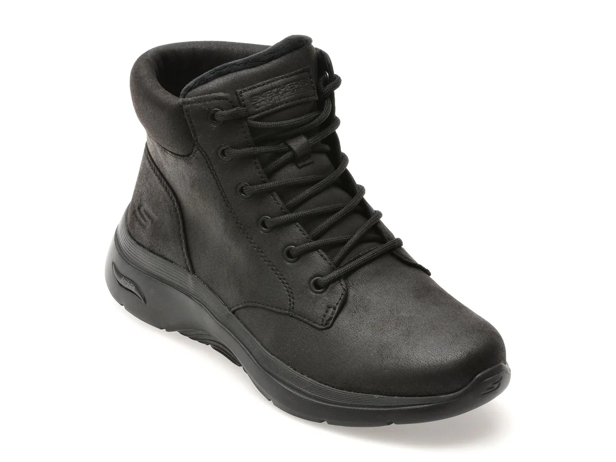 Ghete Skechers Negre, Go Walk Arch Fit 2.0 Boot, Din Material Textil