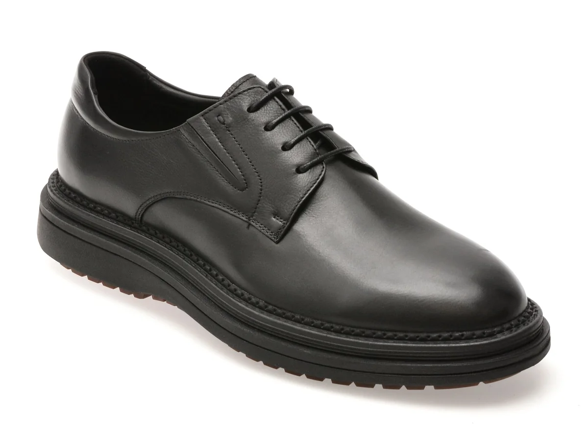 Pantofi Eleganti Epica Negri, J3610, Din Piele Naturala