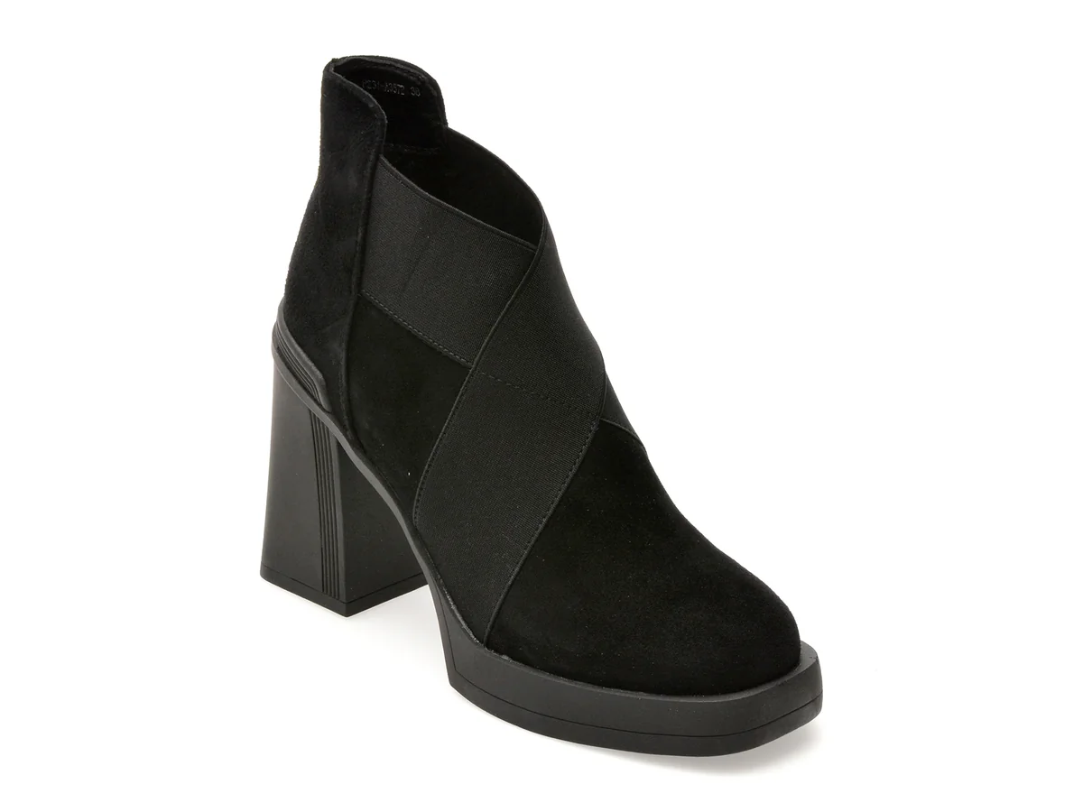 Botine Gryxx Negre, H231, Din Piele Întoarsă