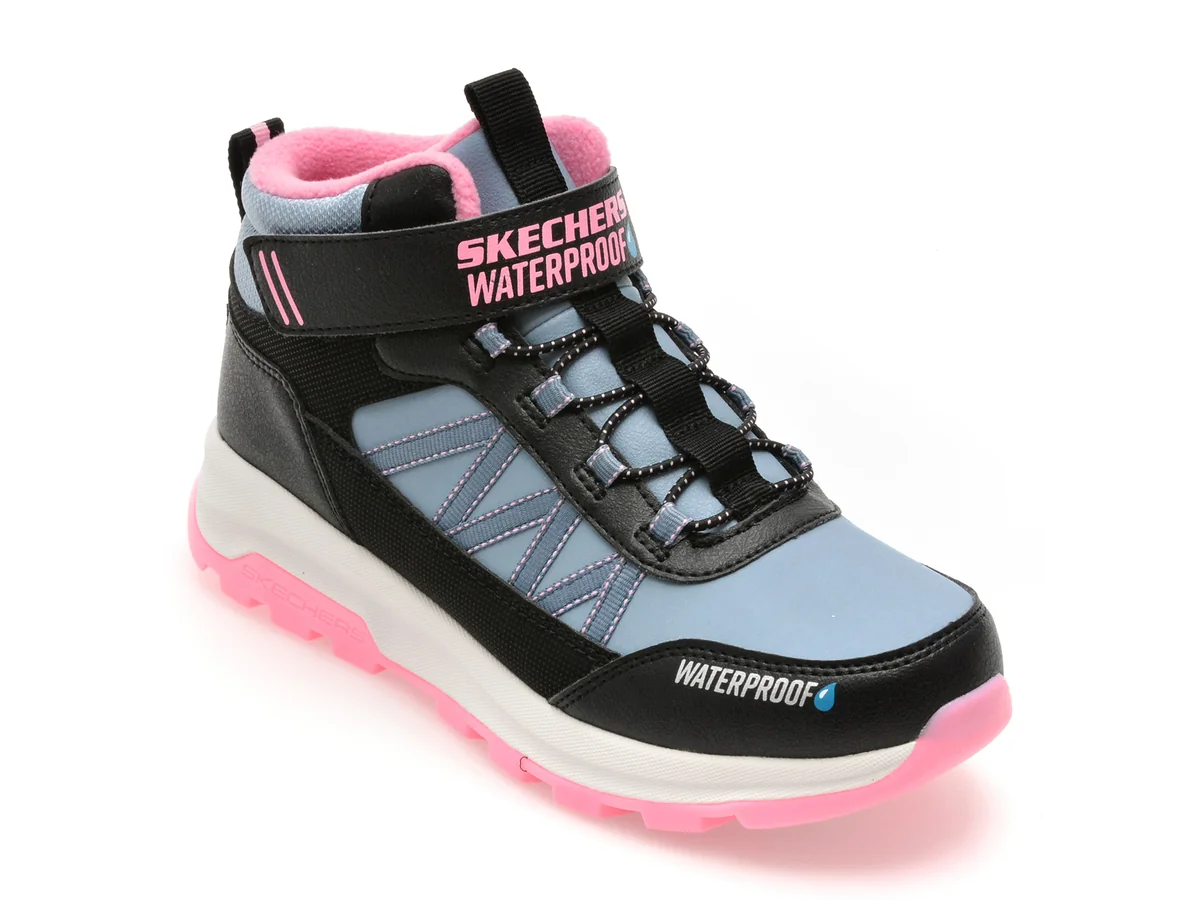 Ghete Skechers Negre, Storm Blazer, Din Piele Ecologică