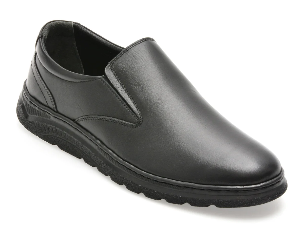 Pantofi Bite The Bullet Negri, FL363T, Din Piele Naturala