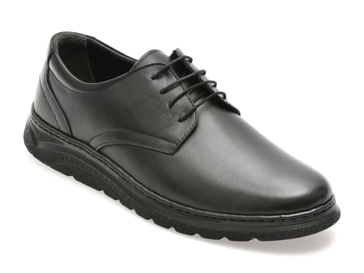 Pantofi Bite The Bullet Negri, Fl362T, Din Piele Naturala