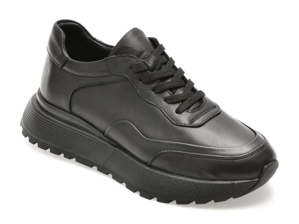 Pantofi Sport Gryxx Negri, M7659, Din Piele Naturala