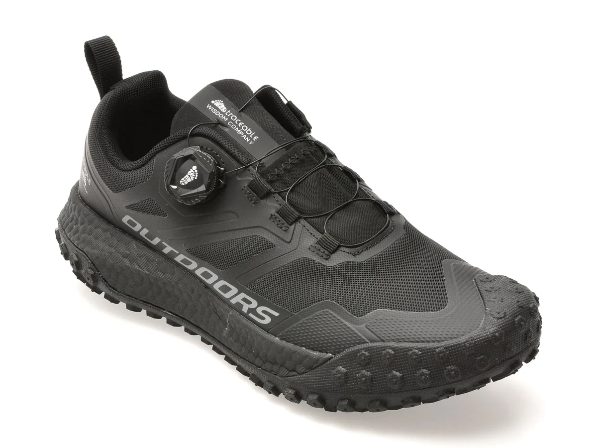 Pantofi Sport Traceable Negri, 6636, Din Material Textil