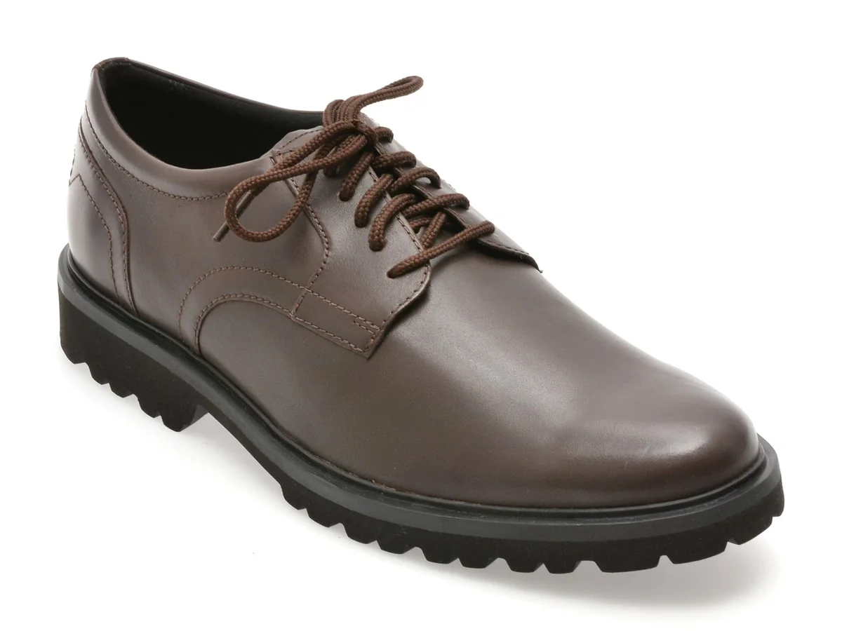 Pantofi Clarks Maro, Berwick Lace, Din Piele Naturală