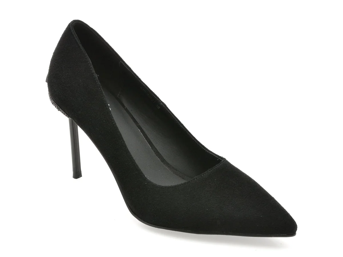 Pantofi Eleganți Flavia Passini Negri, A20, Din Piele Întoarsă