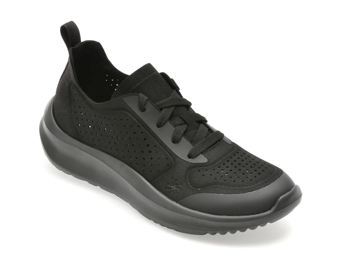 Pantofi Sport Clarks Negri, Solevana Tie, Din Material Textil