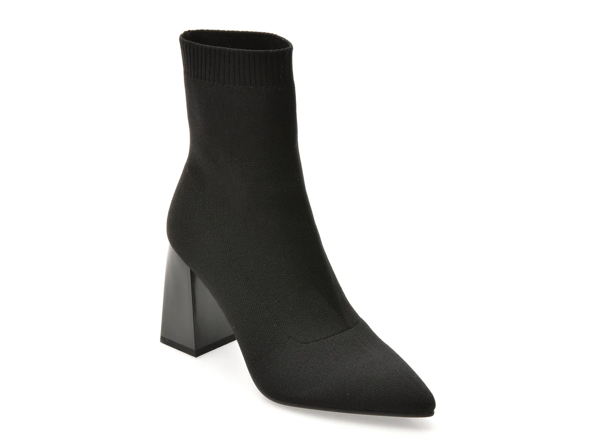 Botine Flavia Passini Negre, AC5946, Din Material Textil