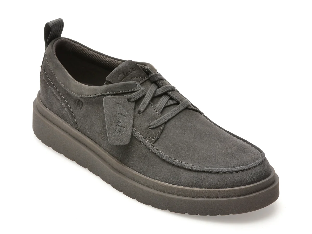 Mocasini Clarks Gri, Polden MOC, Din Piele Întoarsă