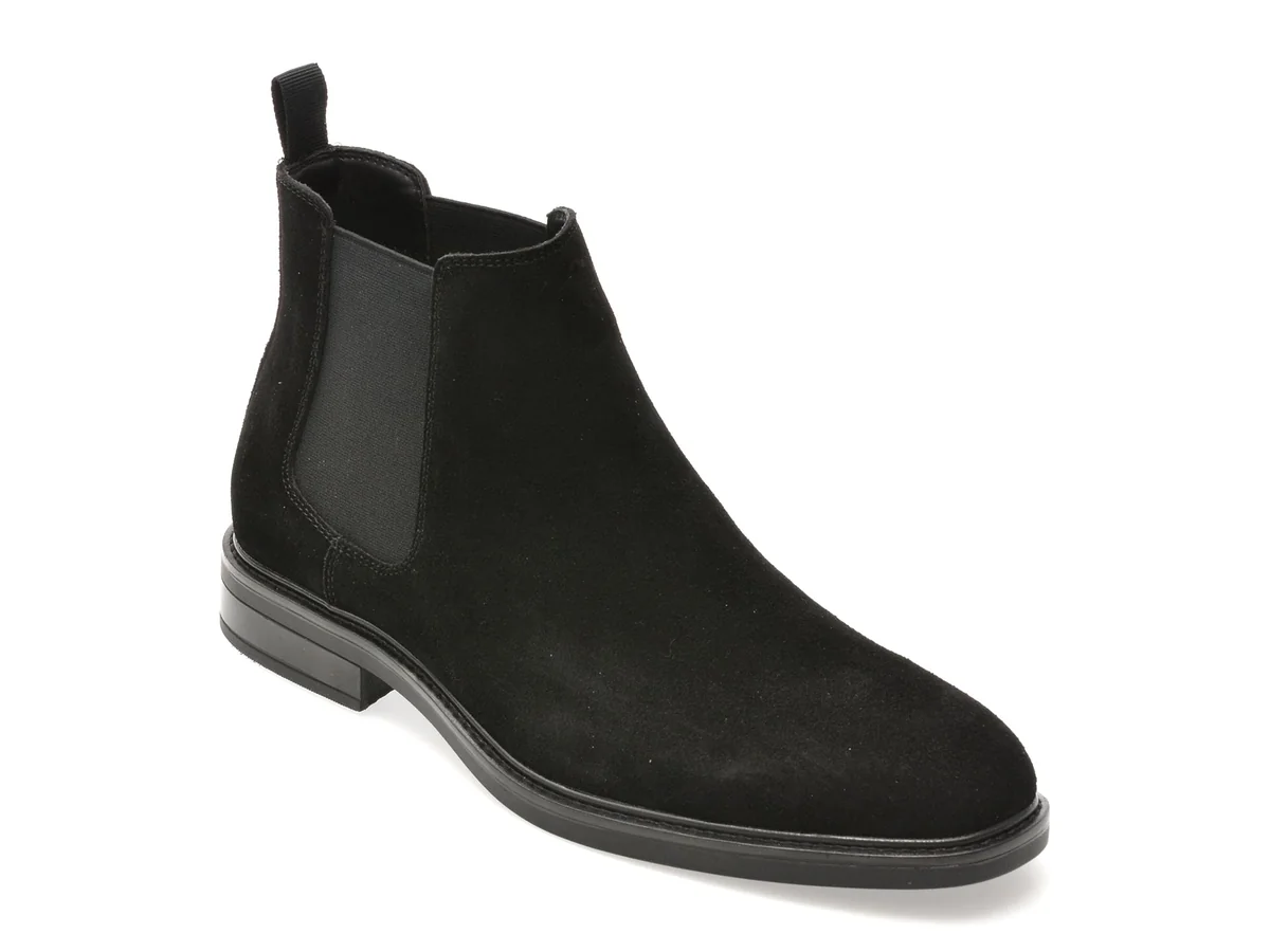 Ghete Elegante Aldo Negre, GIO 001, Din Piele Întoarsă