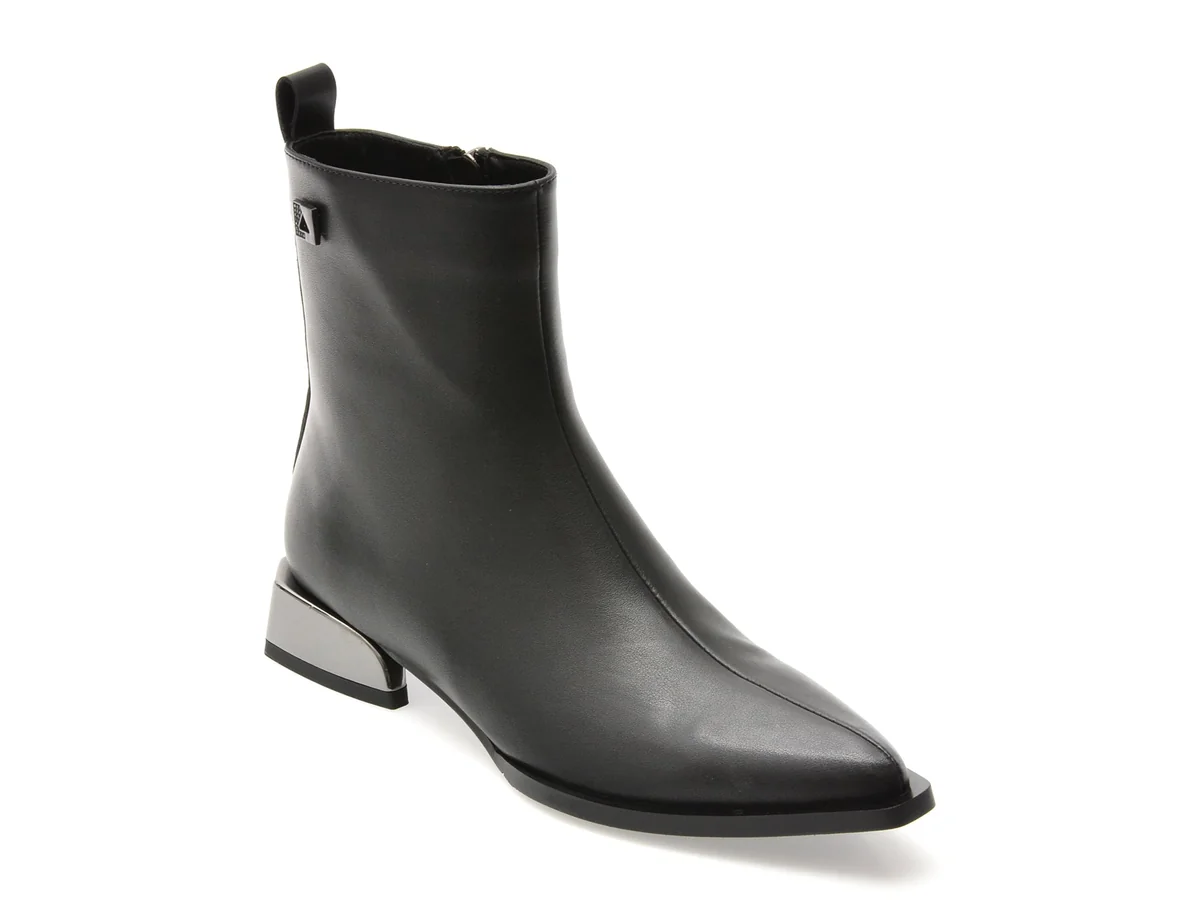 Botine Flavia Passini Negre, 55773, Din Piele Naturala