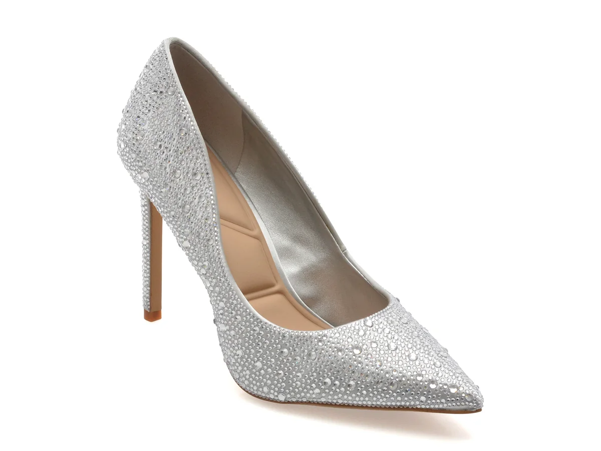 Pantofi Eleganți Aldo Argintii, Stessy 2.0, Din Material Textil