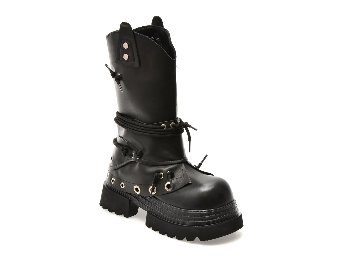 Cizme Gryxx Negre, 5020, Din Piele Naturală