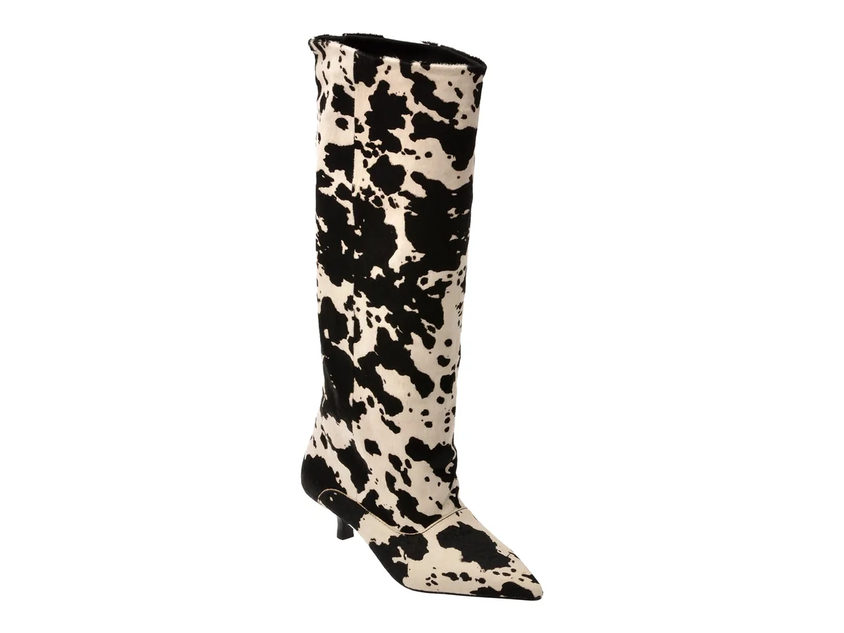 Cizme Elegante Aldo Alb-Negru Everose 122, Din Piele Naturală