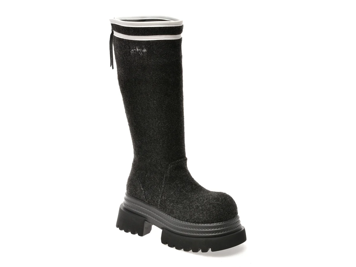 Cizme Gryxx Negre 6061 Din Material Textil
