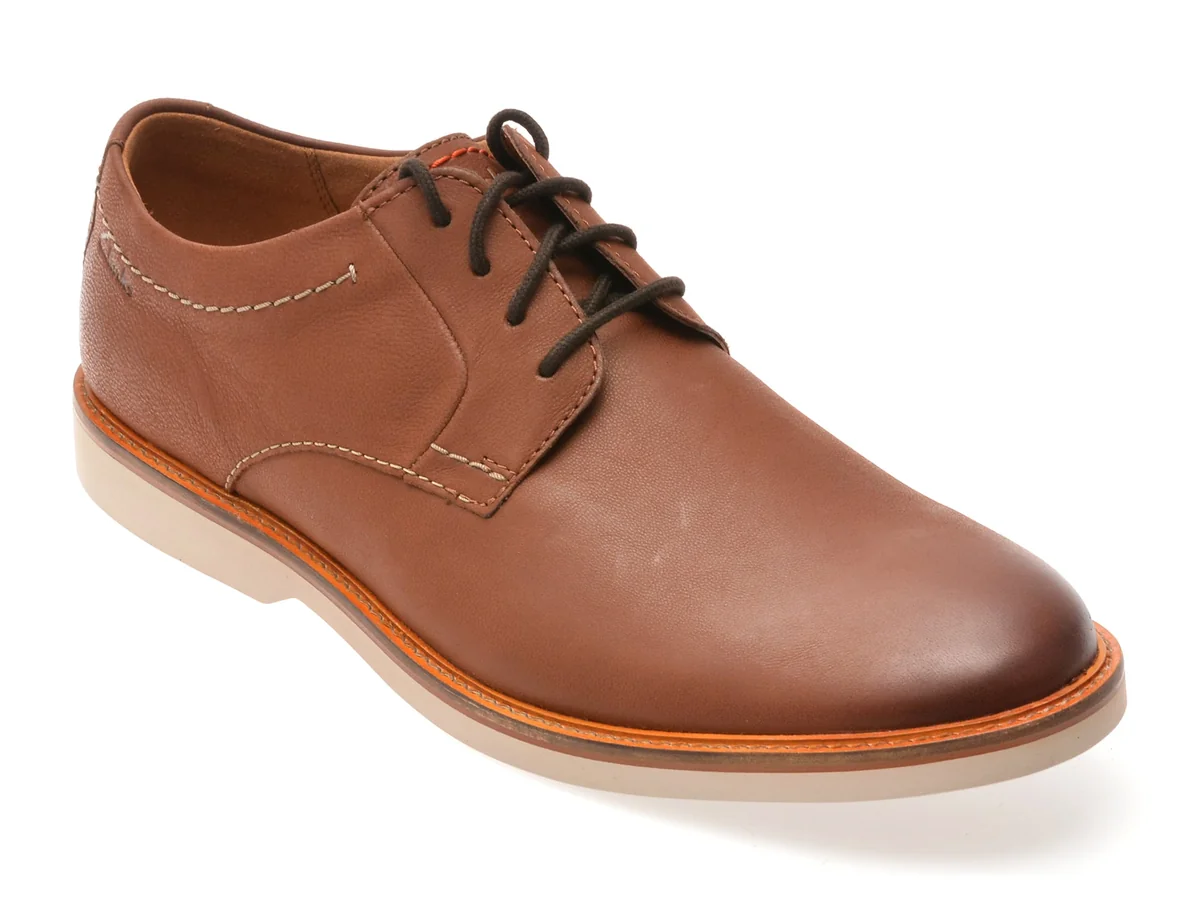 Pantofi Eleganți Clarks Maro, Atticus Lt Lace, Din Piele Naturala