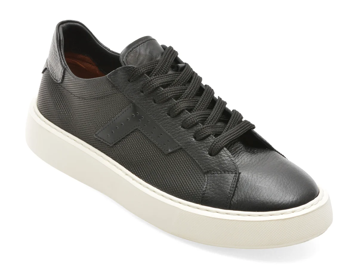 Pantofi Sport Bite The Bullet Negri, WB004, Din Piele Naturală