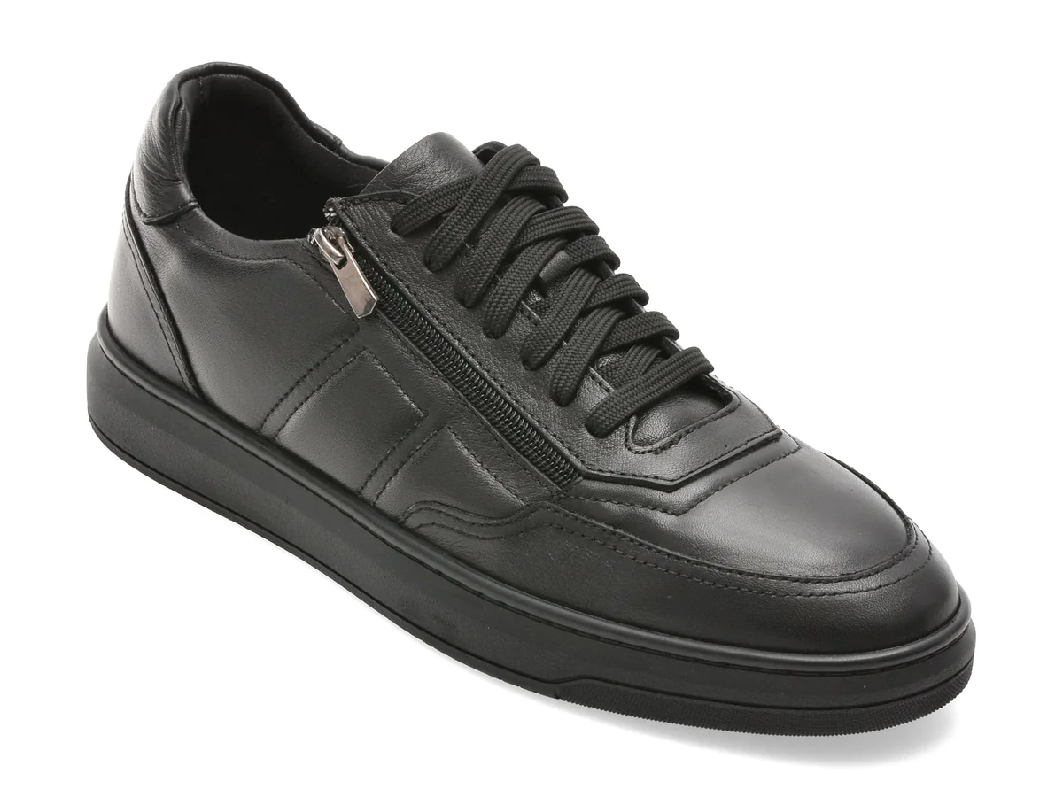 Pantofi Sport Marco Buffon Negri, BF1200, Din Piele Naturala
