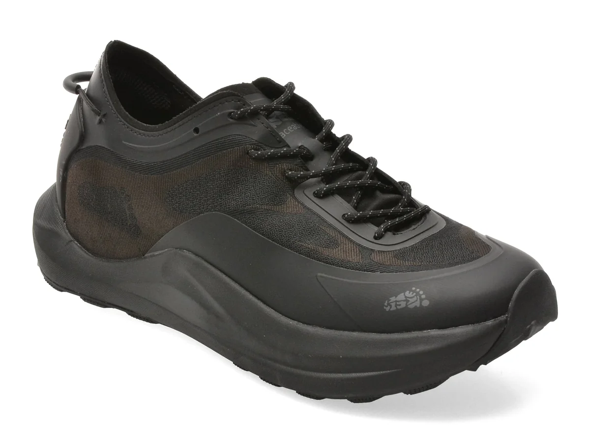 Pantofi Sport Traceable Negri, 6665, Din Material Textil