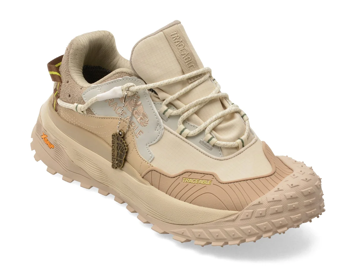 Pantofi Sport Traceable Gri, 6689, Din Material Textil Și Piele Naturală