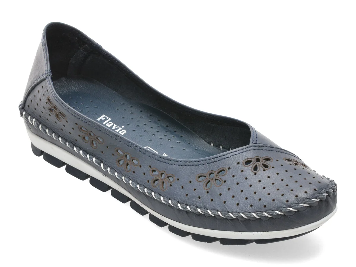 Balerini Flavia Passini Bleumarin 2666 Din Piele Naturala