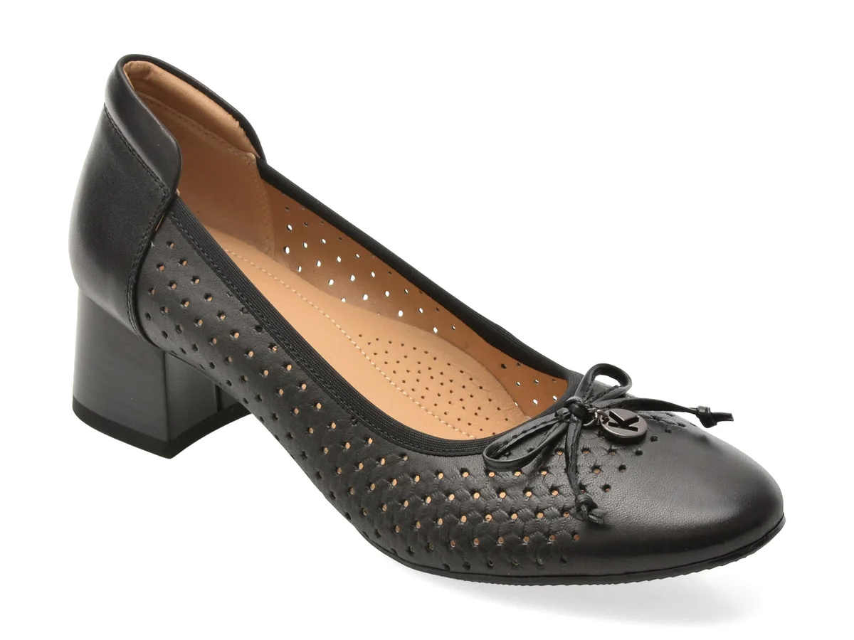 Pantofi Eleganți Karisma Negri, JI60013, Din Piele Naturală