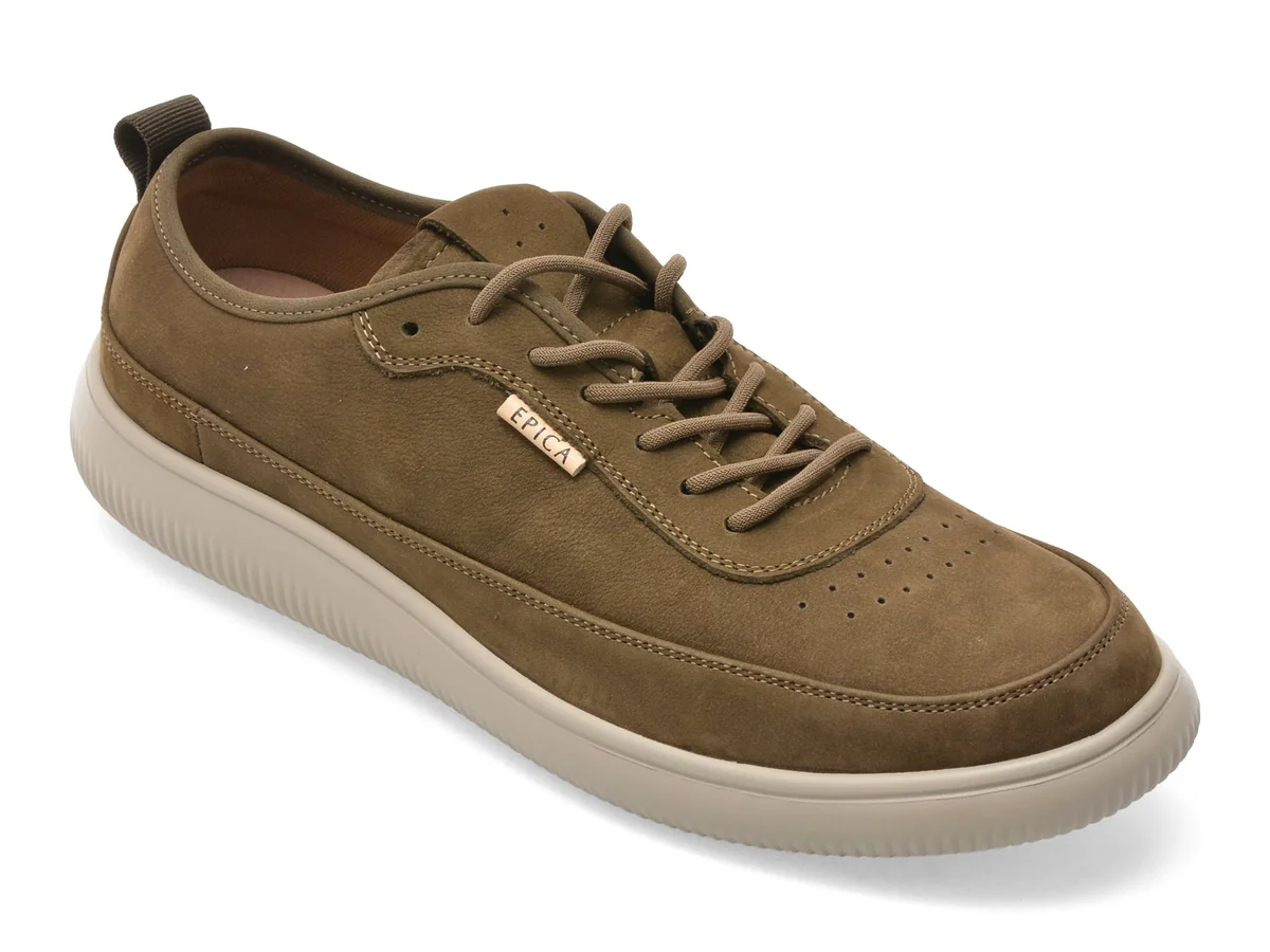 Pantofi Sport Epica Gri, 52205, Din Piele Naturala