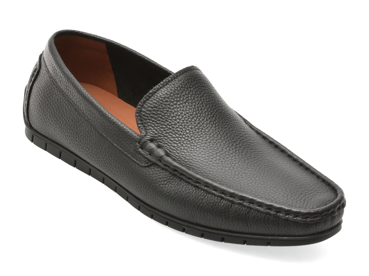 Mocasini Caribu Negri, 913961, Din Piele Naturală