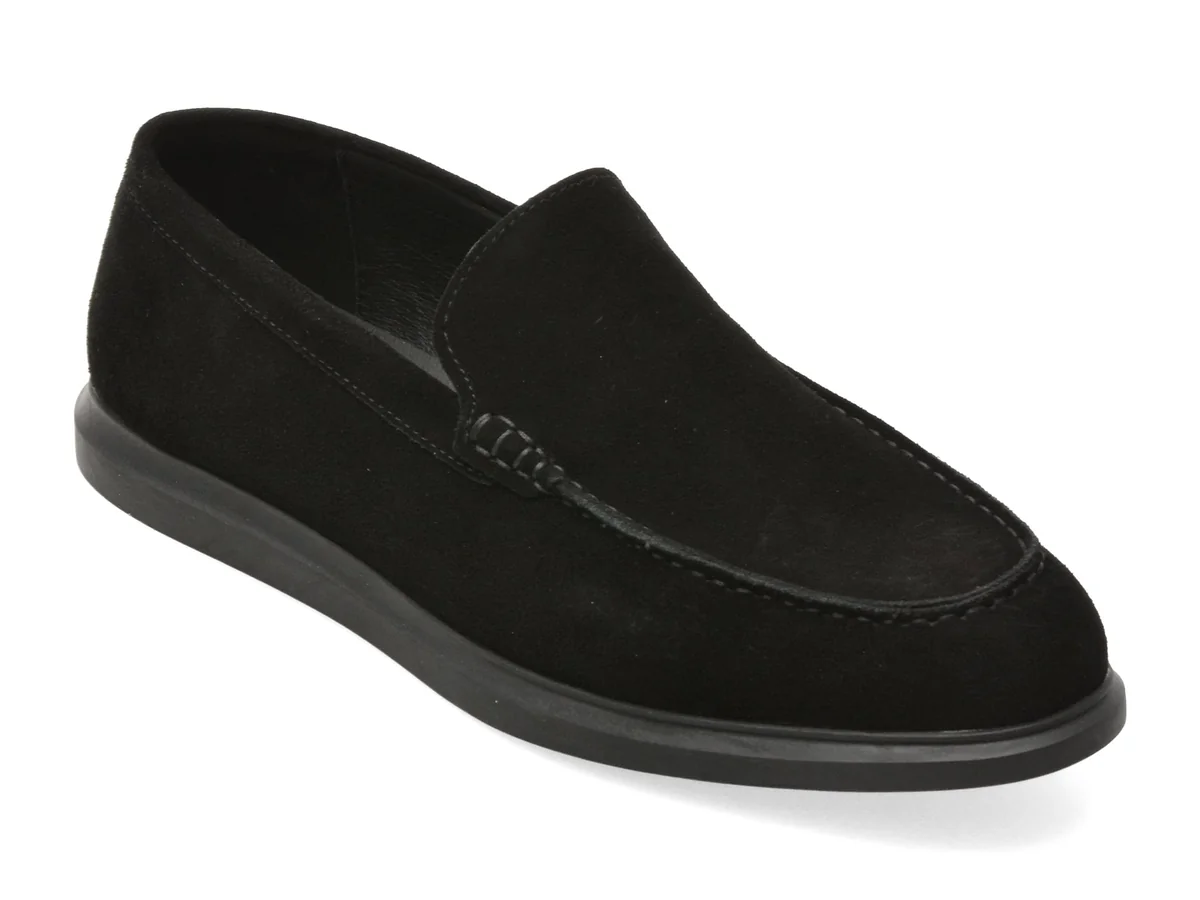 Mocasini Otter Negri, CJ60001, Din Piele Întoarsă