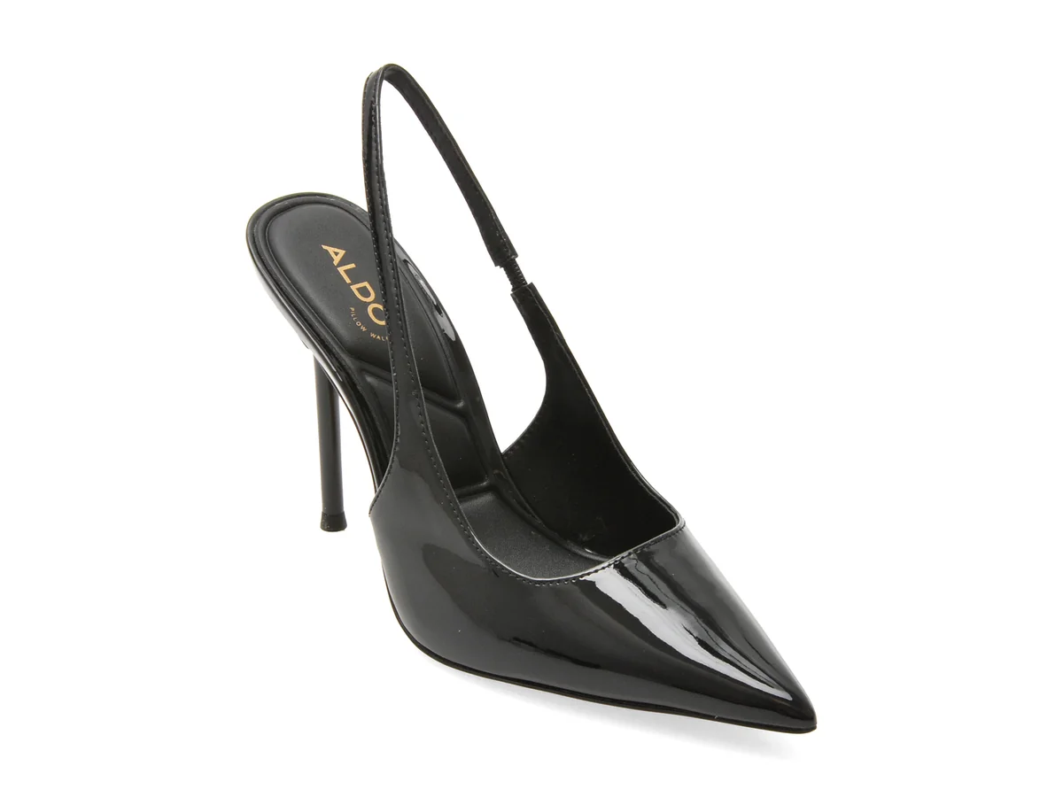 Pantofi Eleganți Aldo Negri, Puckerup 001, Din Piele Ecologică Lăcuită